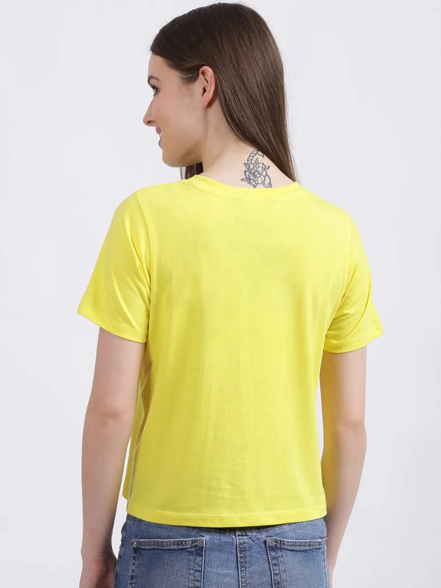 Yellow Embroidered Regular T-Shirt - Image 5