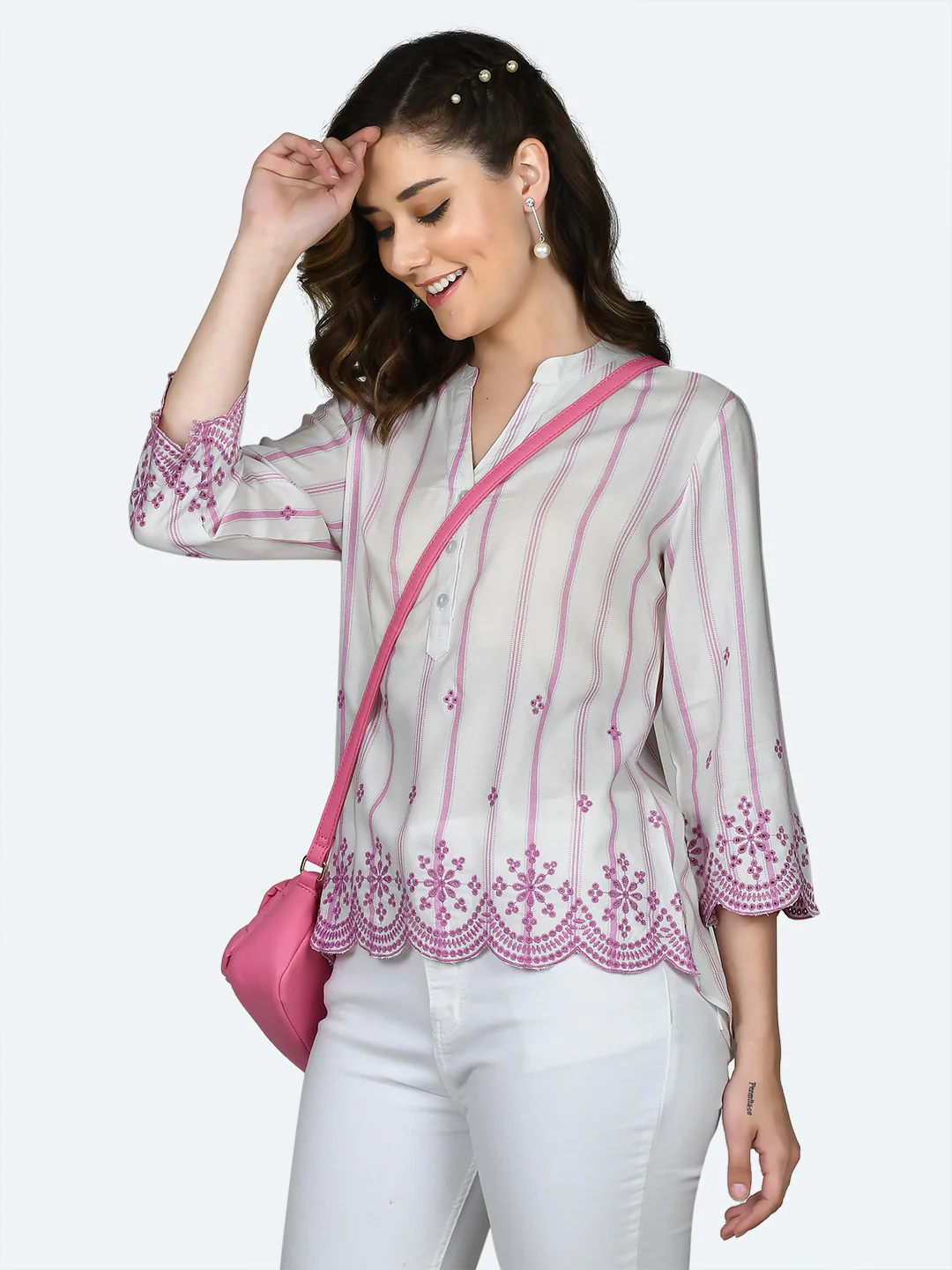 White Embroidered Top - Image 3