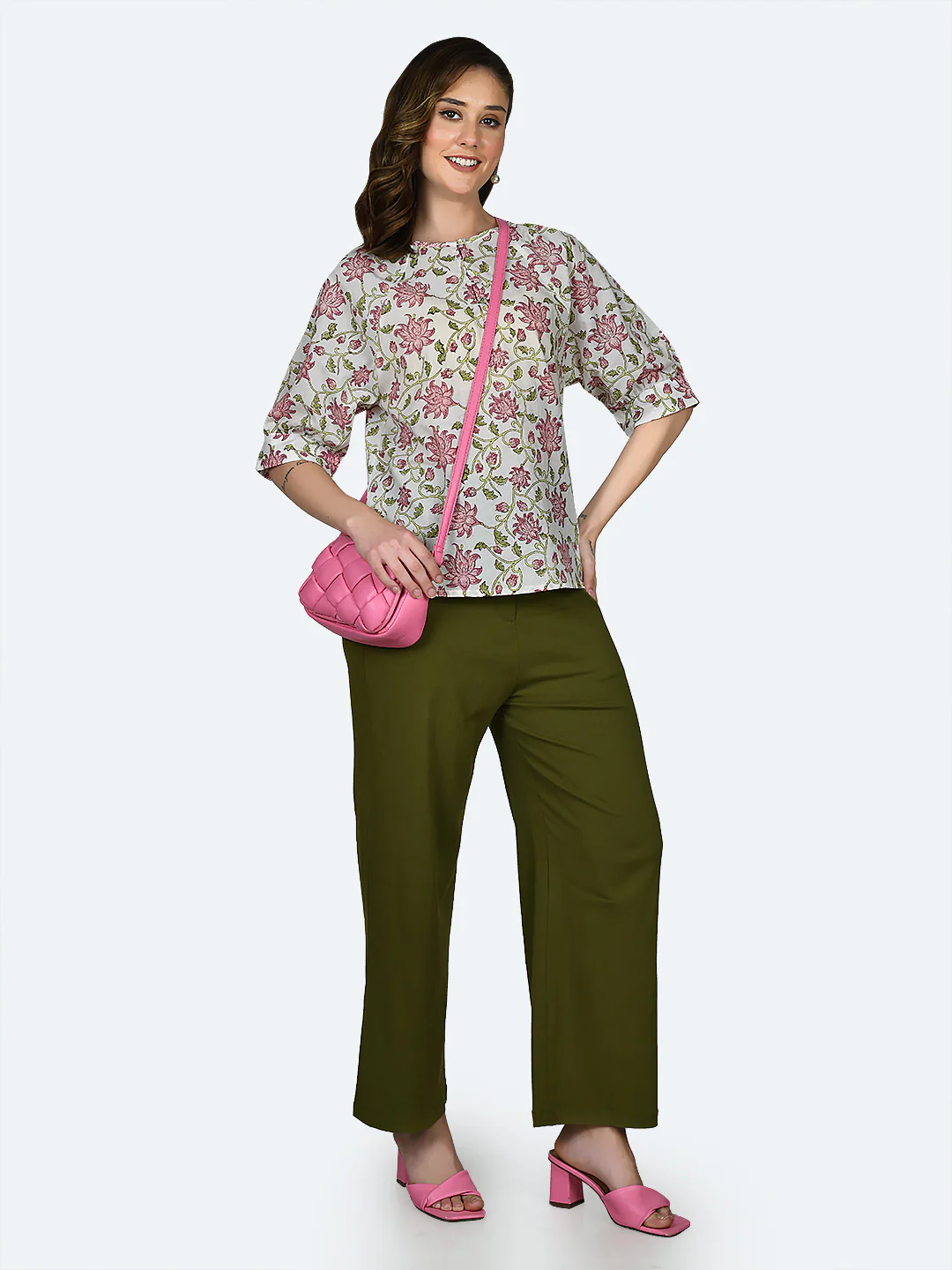 White Floral Print Top - Image 5