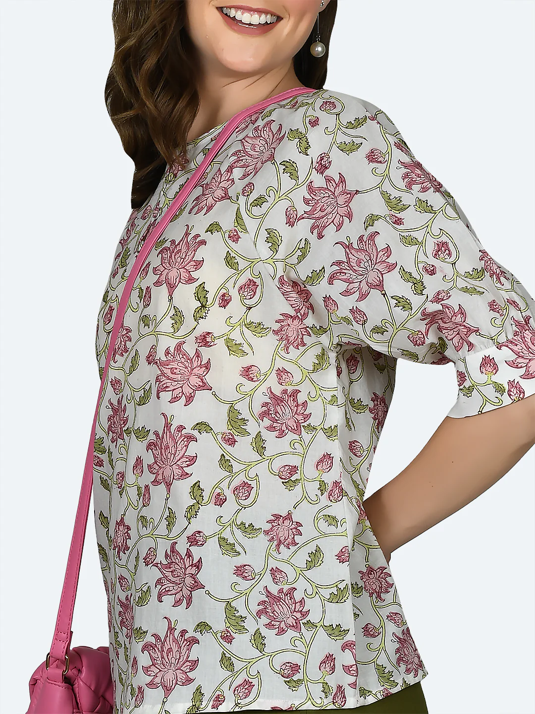 White Floral Print Top - Image 6