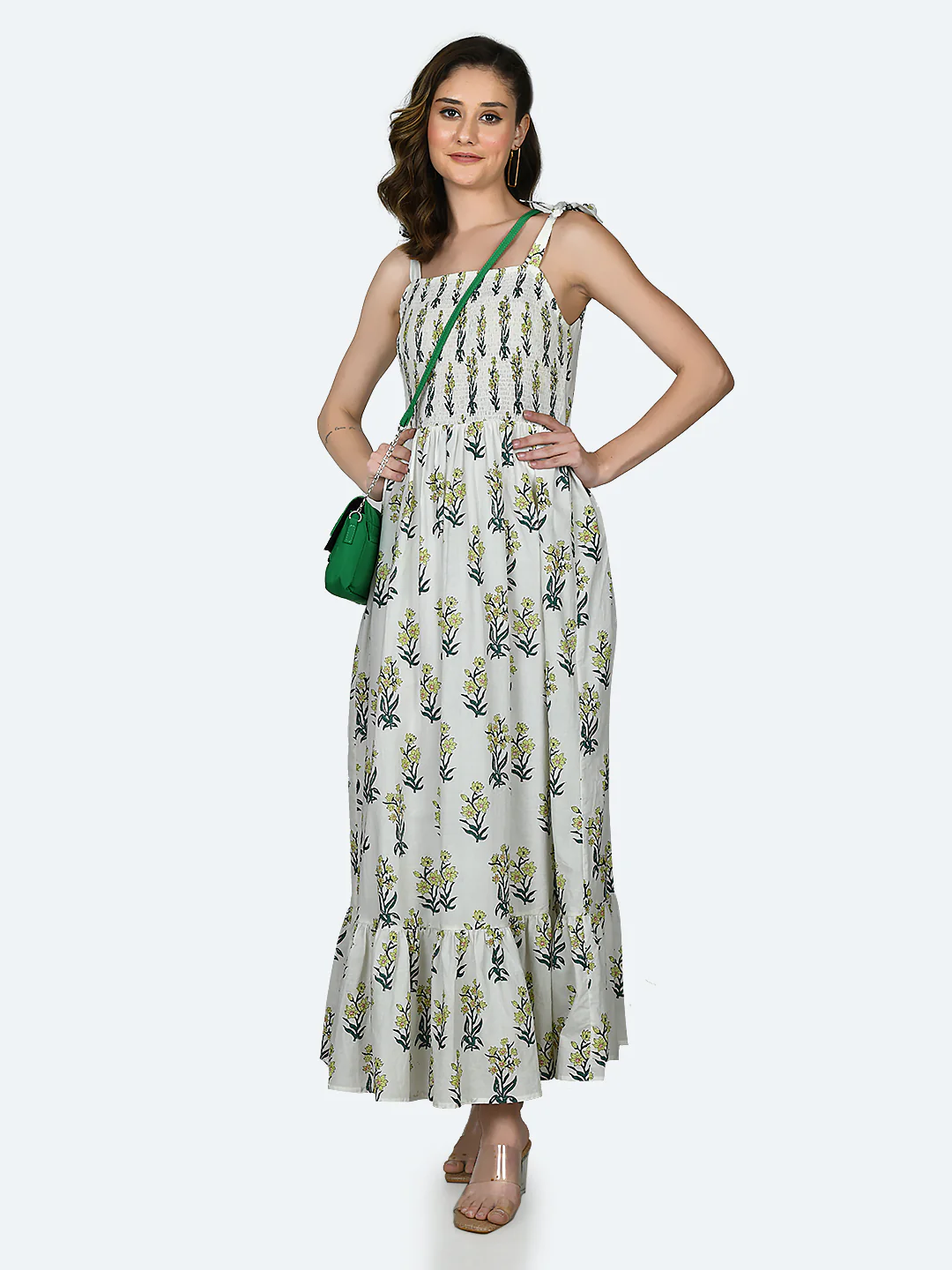 White Tropical Print Maxi - Image 2