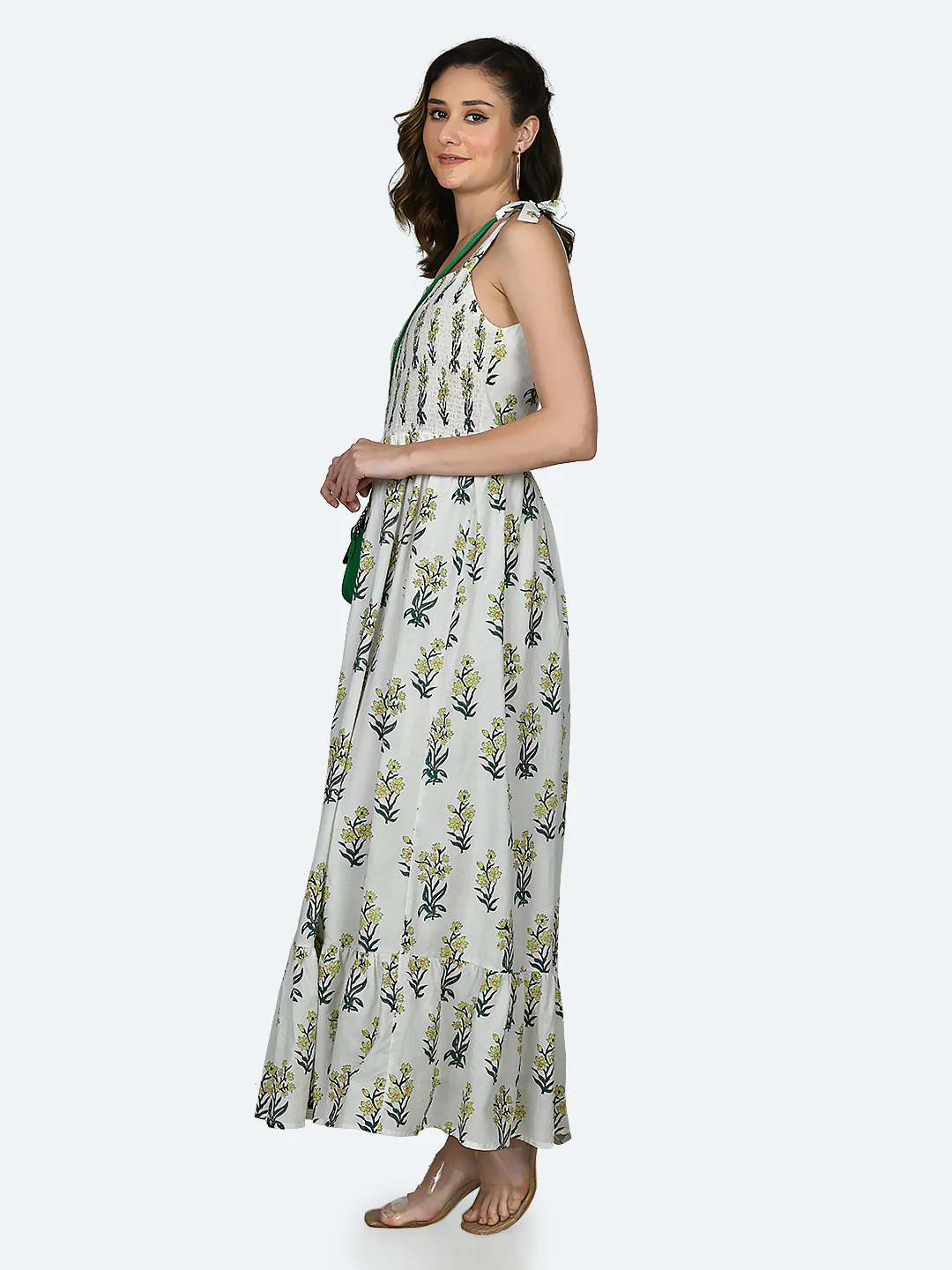 White Tropical Print Maxi - Image 3