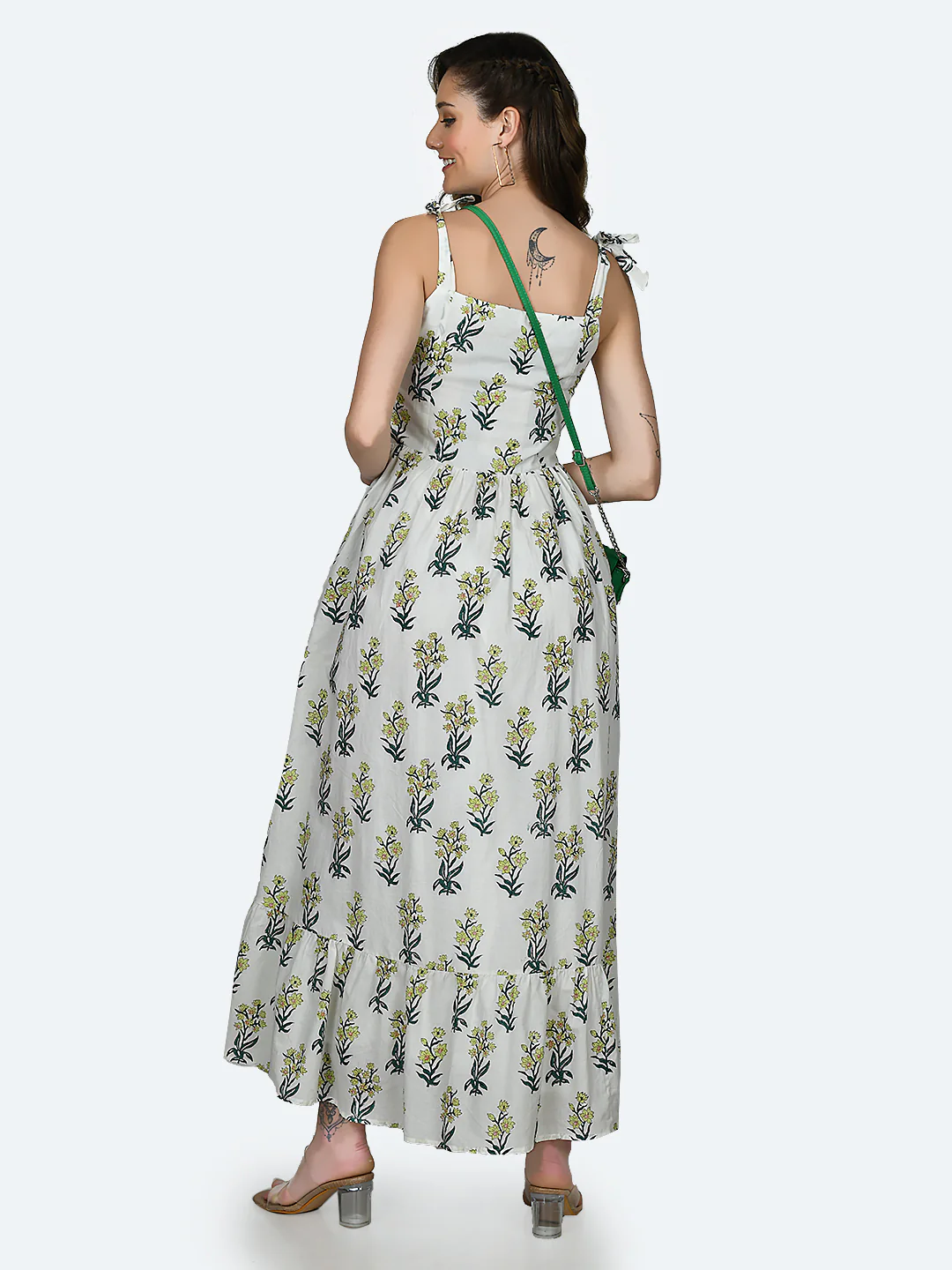 White Tropical Print Maxi - Image 4