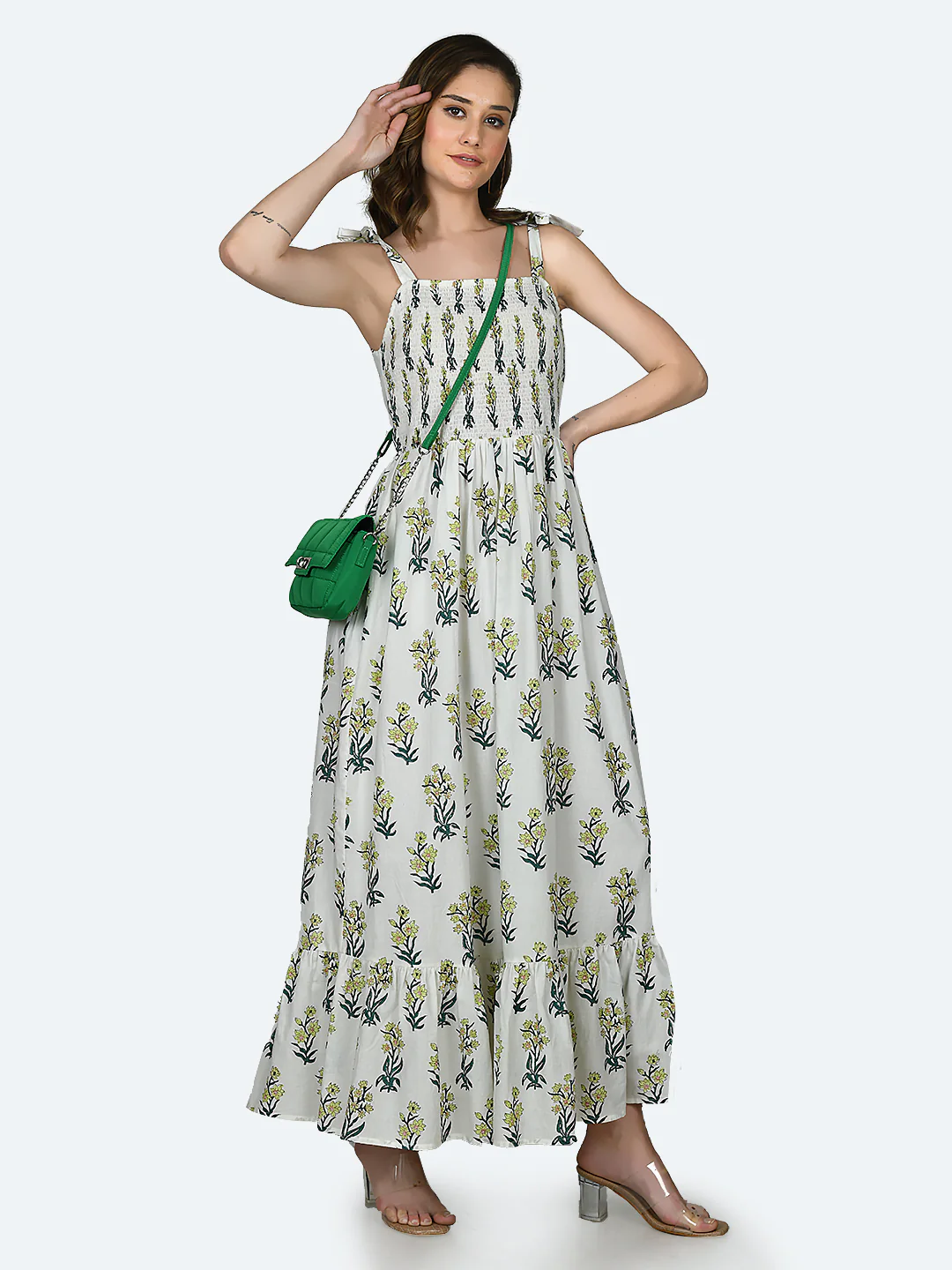 White Tropical Print Maxi - Image 5